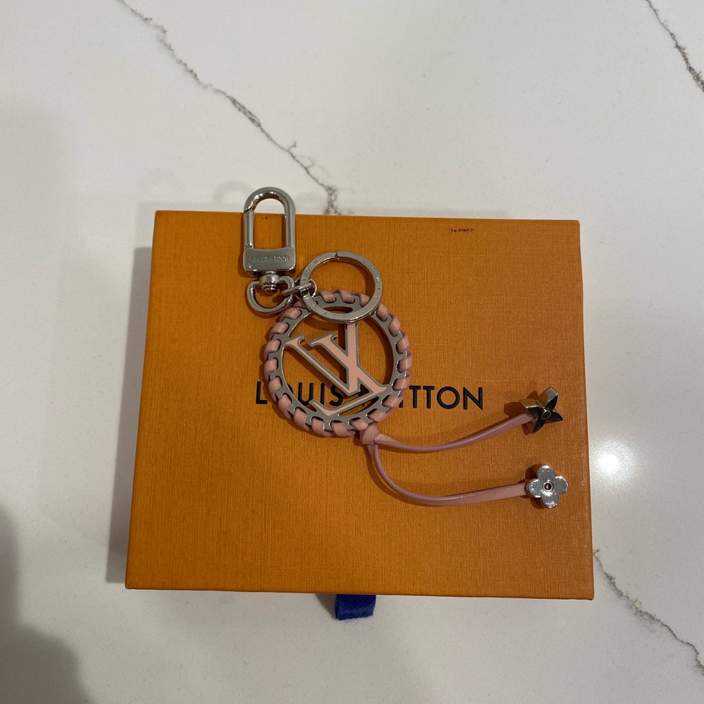 Louis Vuitton Pink and Silver Key Holder & Bag Charm